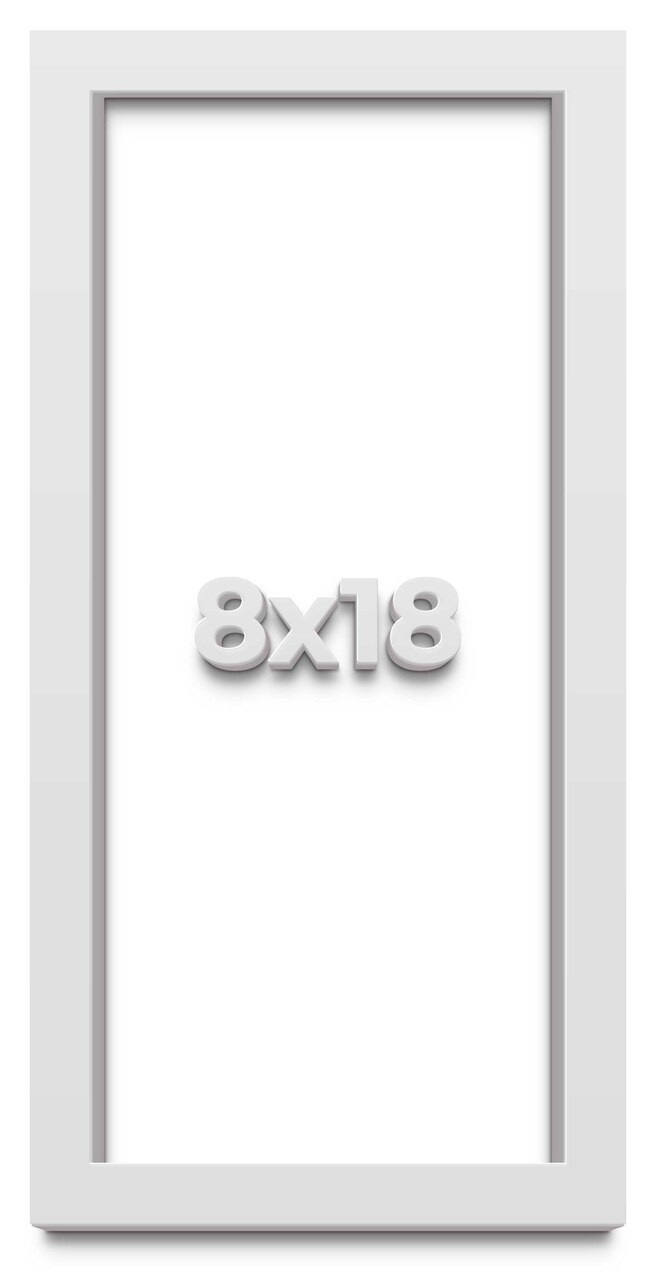 Panoramic Slim Profile White Picture Frame - UV Acrylic, Foam Board Backing, Hanging Hardware